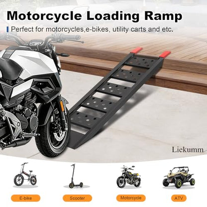 LIEKUMM 40" Heavy Duty Motorcycle Ramp, 1100 lbs Single Loading Ramp for Pickup Trucks, Metal Dirt Bike Ramp for Truck Bed, E-Bike and Scooter Use - size: 40"L(Black/1PC)