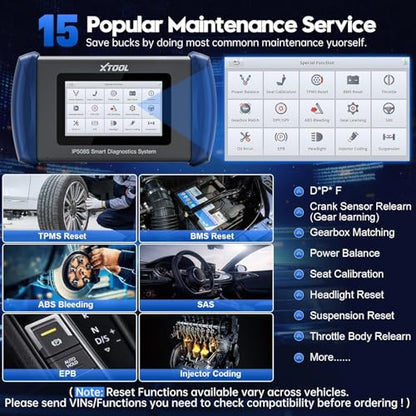 OBD2 Scanner Diagnostic Tool XTOOL IP508S: Code Reader for Cars & Trucks with 15 Resets, Crank Sensor Relearn, ABS Bleed, CAN FD for GM, Engine, ABS, SRS, Transmission Car Diagnostic Tool, Android 10