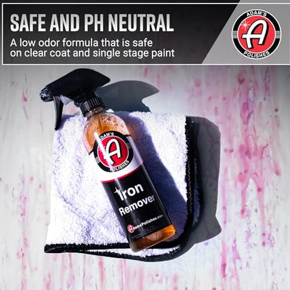 Adam's Iron Remover (16oz, 2 Pack) - Fallout & Iron Remover Spray for Car Detailing Removes Iron Particles in Auto Paint, Wheels, Motorcycle, RV & Boat - Use Before Clay Bar, Wax or Car Wash - size: 16 Fl Oz (Pack of 2)