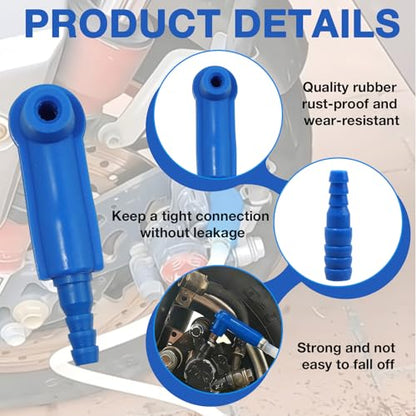 10 Sets Brake Bleeder Kit Connector, One Way Check Valve Hose Adapters for Brake Fluid Air Change Vacuum Bleeding Bottle Joint Fit Car SUV Truck Hydraulic Systems (Blue)