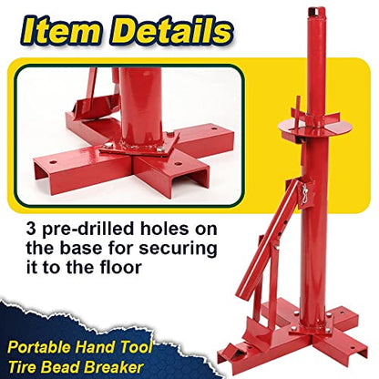 CHEDA Manual Portable Hand Tire Changer Bead Breaker Tool for Home Garage | fit for 8” to 16” Tires)