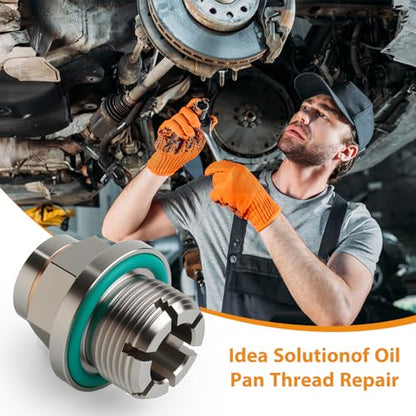 M18*1.5 Double Oversize Magnetic Piggyback Oil Drain Plug, Stainless Steel Self Tapping Oil Pan Thread Repair Kit (M18.2 * 1.5-15mm) - size: M18.2*1.5-15mm