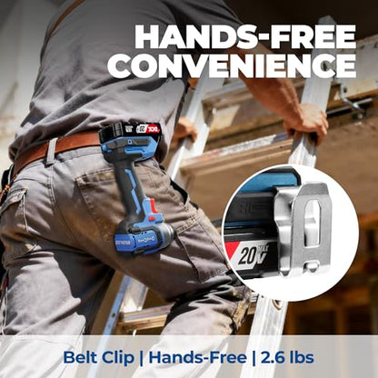 Dong Cheng 20V 1/4" Hex Brushless Impact Driver, 1460 in-lbs Cordless Impact Driver with 2.0Ah Batteries, 3-Speed, 4.9" Compact Impact Driver for Cabinetry, Deck Building & HVAC Installation - style: 1460 in-lbs, 1x Battery
