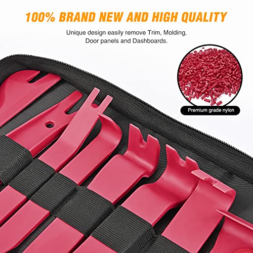 GOOACC 238Pcs Auto Trim Removal Tool and Push Pin Retainer Clip Set | Fastener Terminal Remover Tool Adhesive Cable Clips Panel Remover Kit Car Panel Radio Removal Auto Clip Pliers - color: 120Pcs Clips + 118 Remover Red