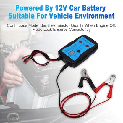 Fuel Injector Tester and Cleaner Tool Kit, 4 Pulse Modes 12V Universal Fuel Injector Tester with 8 Cleaning Adapters