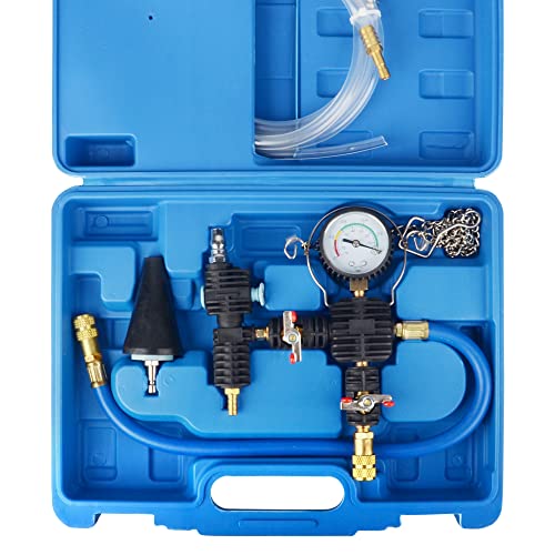 DAYUAN Radiator Cooling System Vacuum Purge Coolant Refill Tool Kit | Professional Radiator Adapter, Fast Coolant Refill, Eliminates Air Pockets, Fits Most Cars SUVs Vans & Trucks, Blue Case - color: Blue