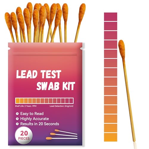 AAwipes Lead Test Kit (20 Pcs Lead Check Swabs) Results in 20-Seconds by Using Water Only, No White Vinegar Required. Lead Test Strips for Home, Paints, Ceramics, Wood (LSB20)
