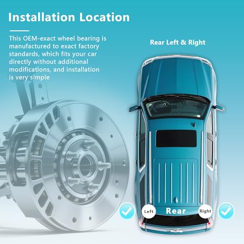 512284 Rear Wheel Bearing Hub Assembly for Toyota Highlander 2004-2013, Venza 2009-2016, Lexus RX330 RX350 RX400h 2004-2009 AWD (2PCS) - size: 512284