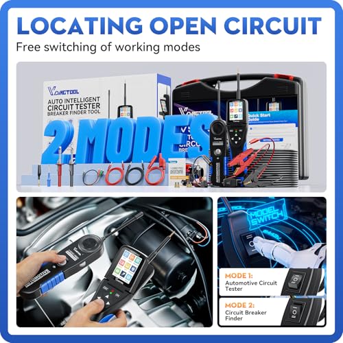 VDIAGTOOL V500 Pro Automotive Circuit Tester, Power Circuit Probe Tester Breaker Finder Tool, 9/30V Electrical Open Short Circuit Finder, Wire Tracer, Multimeter Oscilloscope Relay Injector Test