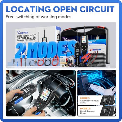 VDIAGTOOL V500 Pro Automotive Circuit Tester, Power Circuit Probe Tester Breaker Finder Tool, 9/30V Electrical Open Short Circuit Finder, Wire Tracer, Multimeter Oscilloscope Relay Injector Test