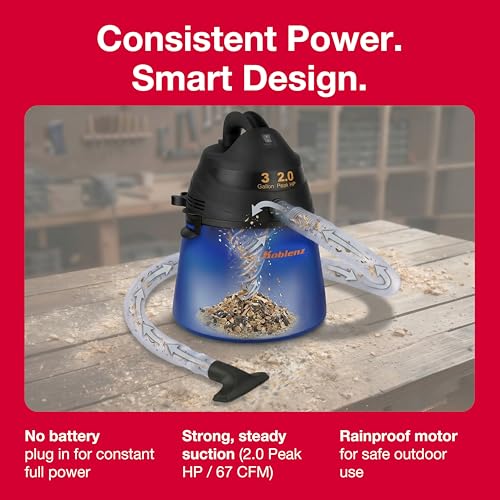 Koblenz WD-353L Wet Dry Vacuum Cleaner, Home Car Garage Workshop, 2.0 PHP - size: 3 Gallon 2.0 HP