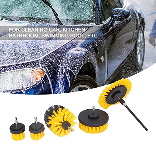 6Pcs Drill Brush Car Detailing Kit, Power Scrubber Brush Set with 1/4" Hex Shank, Nylon Cleaning Brushes for Car Seats, Carpets, Upholstery, Tiles, Shower Doors, Boat, Home