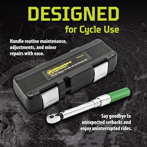 Kilimanjaro 1/4-Inch Drive Click Torque Wrench Set – 2 to 20 Nm Adjustable Range, 14 Bits Included – Precision Bike Maintenance Tool Kit with Storage Case – 910524ECE - style: 2-20Nm