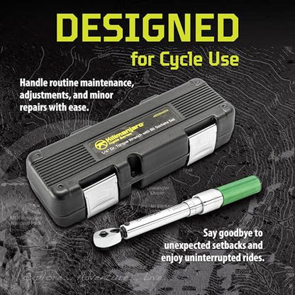 Kilimanjaro 1/4-Inch Drive Click Torque Wrench Set – 2 to 20 Nm Adjustable Range, 14 Bits Included – Precision Bike Maintenance Tool Kit with Storage Case – 910524ECE - style: 2-20Nm