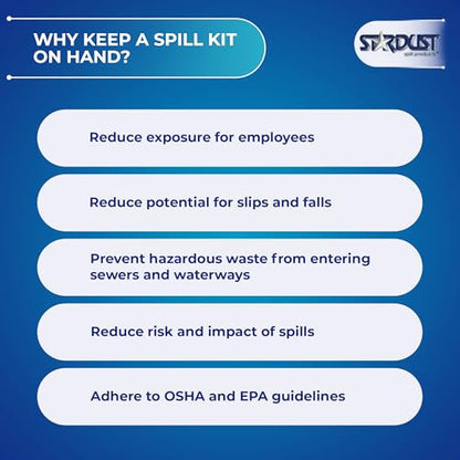 Stardust Spill Products Universal Spill Kit – OSHA Compliant Solution for Vehicles, Industrial, & Restaurant Use, Emergency Response Chemical, Water, & Bodily Fluid Cleanup, 6-Pack - size: 6 Pack