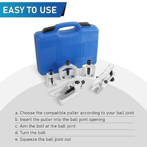 ATPEAM 5pcs Ball Joint Separator Pitman Arm Puller | Tie Rod End Tool Set for Front End Service, Splitter Removal Kit