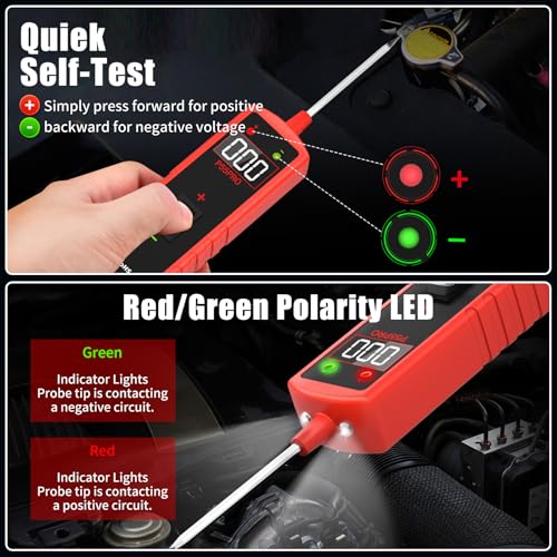 P55Pro Power Circuit Probe Automotive Circuit Tester, 12V 24V Car Electrical Tester, Digital Display Circuit Test Tool for Auto Repair Mechanics & DIY Enthusiasts