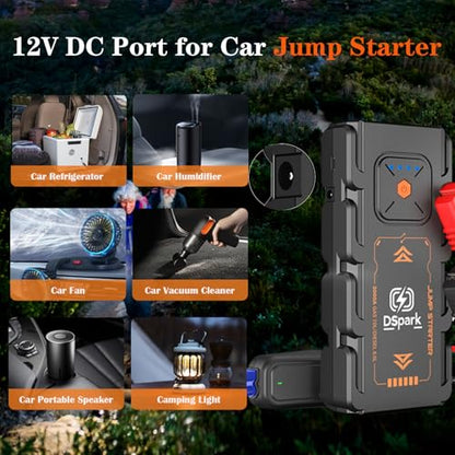 Compact 2000A Car Jump Starter, Ultra-Portable & Beginner-Safe Battery Booster for Up to 7.0L Gas / 6.5L Diesel, Lightweight 12V Jump Box with USB Fast Charge & LED Emergency Light - style: G21C