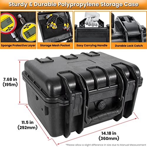 70DC Digital Hydraulic Pressure Test Coupling Kit Hydraulic Pressure Gauge Kit for Excavator Construction Machinery 2 Gauges 2 Test Hoses 18 Couplings 29 Tee Connectors 700BAR/10000PSI/70Mpa - style: 2 Gauges 47 Test Couplings
