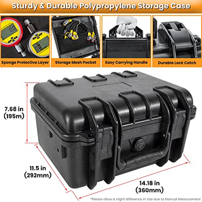 70DC Digital Hydraulic Pressure Test Coupling Kit Hydraulic Pressure Gauge Kit for Excavator Construction Machinery 2 Gauges 2 Test Hoses 18 Couplings 29 Tee Connectors 700BAR/10000PSI/70Mpa - style: 2 Gauges 47 Test Couplings