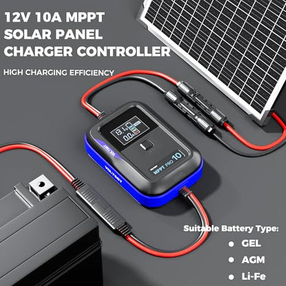 Aerospace-Grade Aluminum Voltset MPPT Solar Charge Controller : Display for Gel AGM Lead-Acid Lithium LiFePO4 Battery (Aerospace-Grade Aluminum MPPT Solar Charge Controller) - style: Aerospace-grade aluminum MPPT Solar Charge Controller