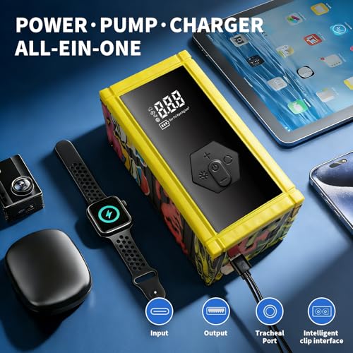 Portable Car Battery Jump Starter with Air Compressor, 8000A Jump Pack for 9.0L Gas/8.0L Diesel, 150PSI Tire Inflator Air Pump, 12V Jump Box Power Pack Booster with LED Light for Emergency - size: Enhanced Version