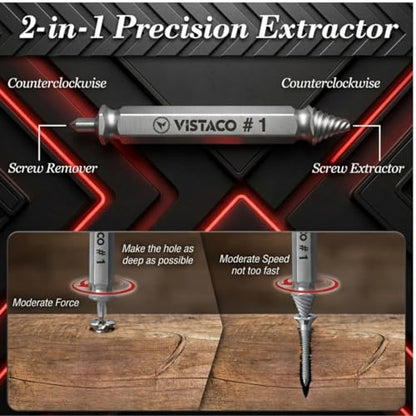 Screw Extractor Set, 10 Piece Easy Out Bolt & Screw Remover | Reverse Drill Bit Set • Removes Stripped, Broken, Rusted & Damaged Screws and Bolts • Heavy-Duty Steel - color: 10 Pc Screw Extractor