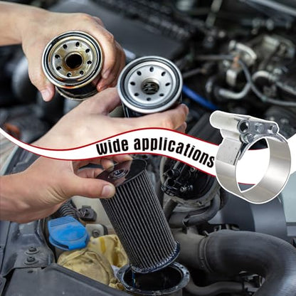 Yaocom 2 Pieces 3-3/4 to 4-1/2 Heavy Duty Oil Filter Wrench Use with 1/2 Square Drive, Air Dryer Diesel Truck Large Oil Filter Wrench