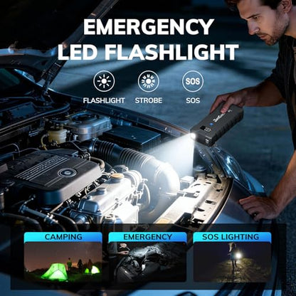 K15 Extremely Safe Jump Starter, 2500A Car Battery Jump Starter for Up to 8.0L Gas or 6.0L Diesel Engines, 12V Portable Jump Box with Smart Jumper Cable, USB-C Charge and 3 Mode Flashlight