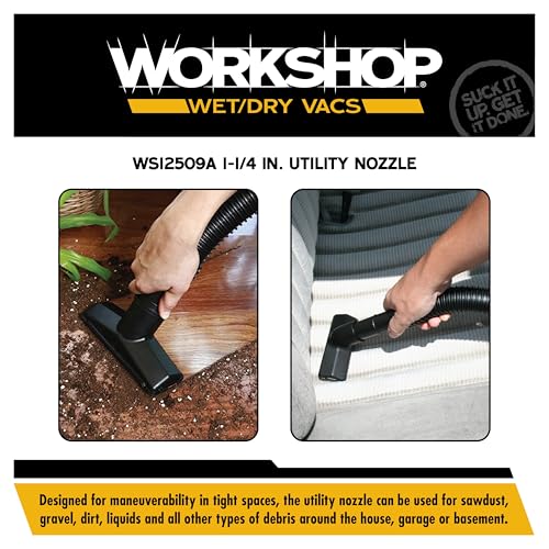 WORKSHOP Wet/Dry Vacs WS12509A 1-1/4-in. Utility Nozzle Vacuum Attachment - size: 1.25 Inch