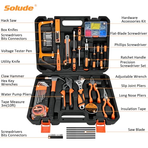 Tool Set,148-Piece Home Repair Tool Kit for Men Women College Students,Household Basic Hand Tool Sets with Case for Home Maintenance,Dorm Essentials and DIY Projects - size: 148 pcs