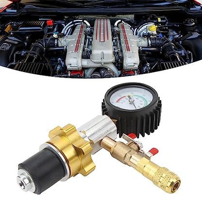 Vacuum Antifreeze Change Fill Kit with -30~0inHg Gauge, Pneumatic Coolant Refill Tool Kit with 3 Adapters for Car, Van, and Truck Radiator Systems
