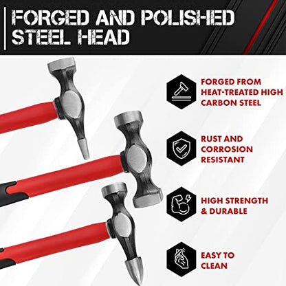 C&T Auto Body Repair Tool Hammer Dolly Set 7 Piece, Car Body Repair Tool Kit with Carrying Case, Carbon Steel Dolly and Hammer Dent Body Fender Tool Set - size: Small