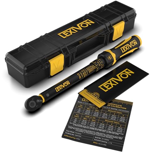LEXIVON Torque Wrench, 1/4-Inch Drive, Dual Scale 30-250 IN-LB (3.4-28.2 N·m), Premium Rubber-Grip Handle, Deluxe Hybrid Case (LX-TW14)