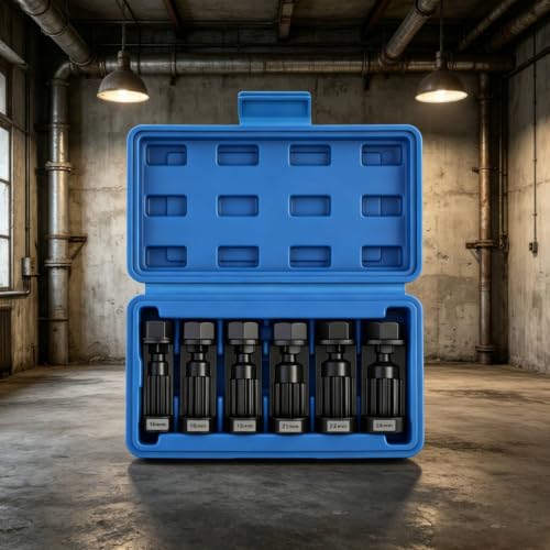 6 Pieces Strut Nut Removal Tool Wear Resistant Shock Absorber Nut Socket Set Black Oxide Finish Strut Installation Removal Kit
