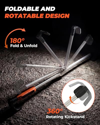 Underhood Work Light Bar, 180°Foldable Mechanic Light & 360°Rotatable Kickstand, Extendable 45.28"-72.83", 1800LM Rechargeable LED Work Light, 2-in-1 Charging Modes Engine Bay Light for Car Repair