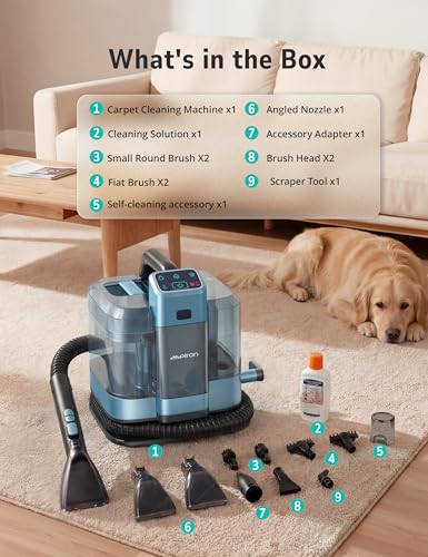 Aspiron Carpet Cleaner,Fast Heating Steamer,Carpet Cleaner Machine for Home,Hot/Cold Water & Steam Wash,Spot Cleaner,20Kpa Powerful Suction,300ML Solution,for Carpet,Upholstery,Sofa,Pet Stain,Car