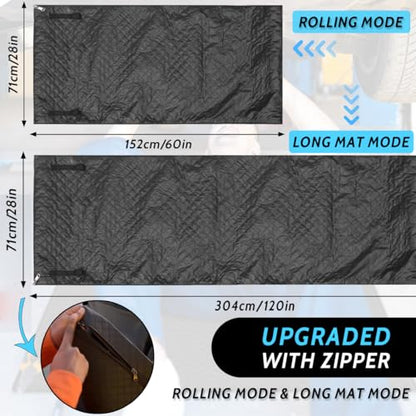 Upgraded Rolling Creeper Mat with Zipper, Magical Creeper Rolling Mat, 60''x28'' Portable Rolling Creeper, Perfect for Working Under Car,Special Roads,Self Driving,Long-Distance, Mechanic Repair Mat