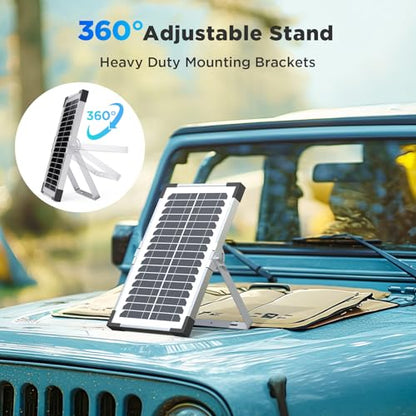 15W Solar Battery Maintainer, 2PCS 7.5W 12V Waterproof Solar Battery Charger with Smart Controller, Low-Iron Tempered Glass Solar Panel for 12V LiFePO4 Battery Dump Trailer Automotive Boat - size: 7.5W 2-Pack
