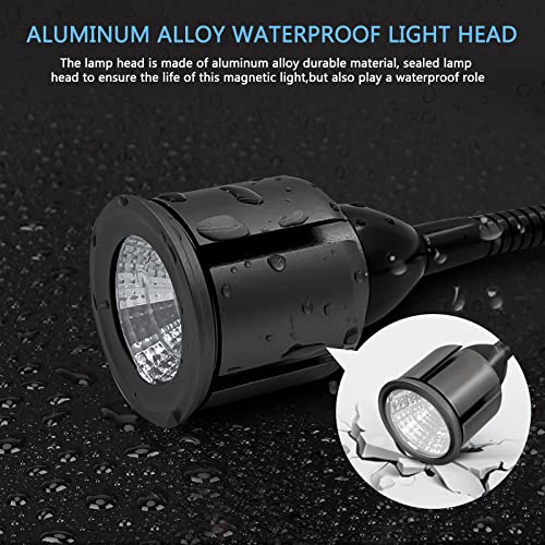 Magnetic LED Work Light with Flexible Gooseneck and Magnetic Base, Magnetic LED Lamp 750 Lumen for Workshop, Lathe, Sewing Machine, Grill Lighting