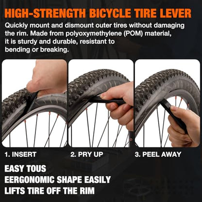 cyclists Bike Tire Lever – Bicycle Tire Levers Tool Set for Removal, Changing, and Repair, No-Scratch, Heavy-Duty for Road, Mountain & City Bikes
