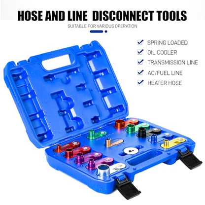 13 Piece Aluminum Spring Disconnect Set, Fuel AC Line Disconnect Kit | Couplings Fuel Lines, Transmission Line, Cooler Lines, Heater Lines and Air Conditioning Line - size: 13pcs