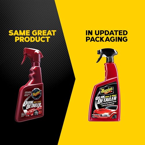 Meguiar's Quik Detailer, Mist & Wipe Car Detailing Spray, Clear Light Contaminants and Boost Shine with a Quick Detailer Spray that Keeps Paint and Wax Looking Like New,32 oz. | Mist & Wipe, Clear Light Contaminants, Boost Shine, Keeps Paint and Wax Looki