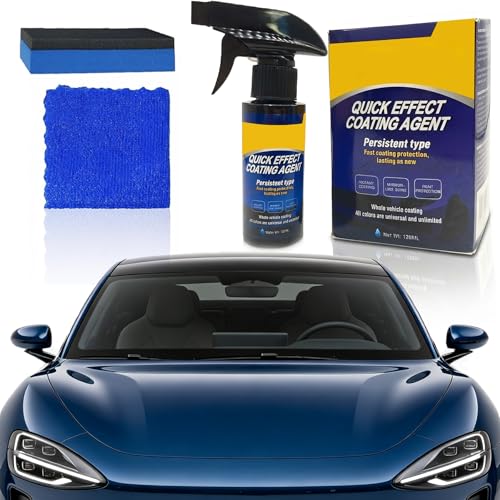 Quick Effect Coating Agent for Car, Quick Effect Coating Agent,Waterless Wash & Polish,Car Coating Spray for Shine & Protection,Quick Acting Paint Protection and Glass Cleaner(1Pack:120ml+Brush+Towel) - color: Quick Effect Coating Agent
