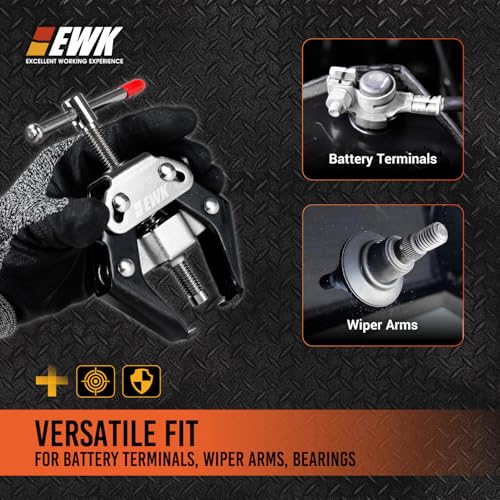EWK 8-30mm (5/16" to 1 3/16") Battery Terminal and Wiper Arm Removal Tool, Windshield Wiper Arm Puller, Adjustable and Damage Free Puller for Car Repair