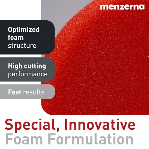 MENZERNA 6 Inch Polishing Pad Heavy Cut for Scratch Repair I Body Repair and Detailing Pads with Safety Edge & Velcro Attachment I Washable & Long Lasting I Thin Pad with Hole for Anti Heat Build-Up - color: Heavy Cut Pad
