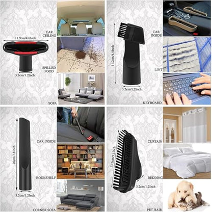 Household Cleaning Kit Attachments Vacuum Cleaner Accessories Universal Vacuum Hose Adapters Flexible Crevice Tool for Dryer Lint Vent Trap Cleaner - color: Universal