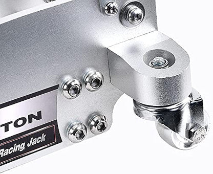 Power Zone 680061 3-Ton Aluminum Hydraulic Racing Jack, Lift Range: 3-3/4” to 19-5/16”,Silver,680061-A