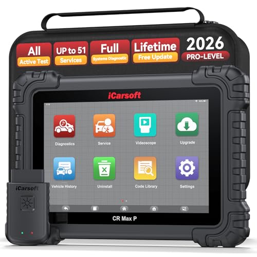 iCarsoft CR MAX P Bidirectional Scan Tools 10-inch Full Systems Diagnostic Tool Up to 50 Services All Active Test OBD2 Scanner ECU Coding AutoVIN CAN FD/DoIP Lifetime Free Update for 10000+ Cars