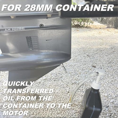 Lower Unit Gear Lube Oil Pump for Outboard Engine Motor | Used on Mercury for Yamaha for Honda for Suzuki for Evinrude, 3/8" 8mm 10mm Adapters Standard Quart Bottles